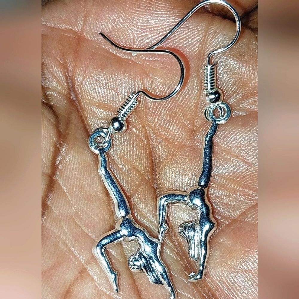 Hand crafted antique cheerleader earrings - Picture 3 of 5